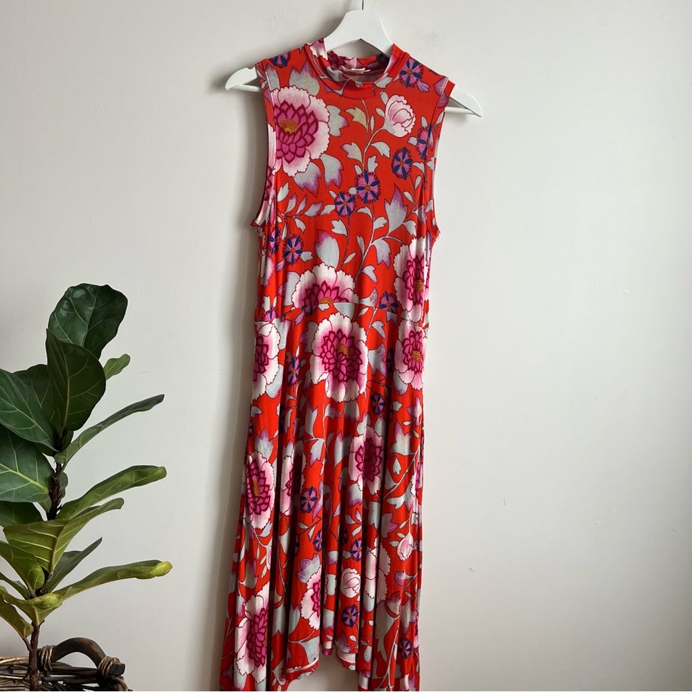 Anthropologie Maeve The Cleary Floral Mockneck Dress Size S With Pockets - Picture 5 of 13